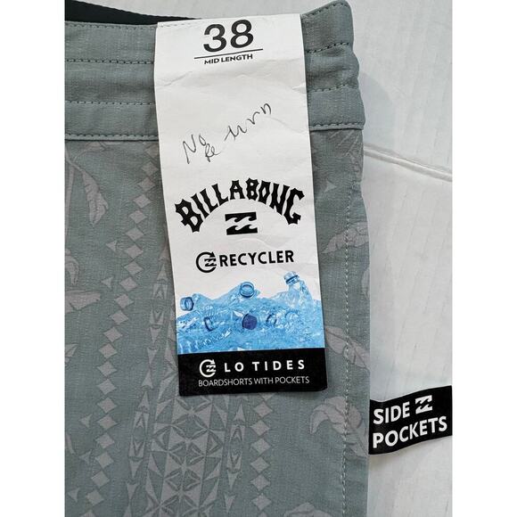 Billabong Men's Sundays Lo Tides Board Short with Pockets Sage Size 38 Unlined - Picture 6 of 9